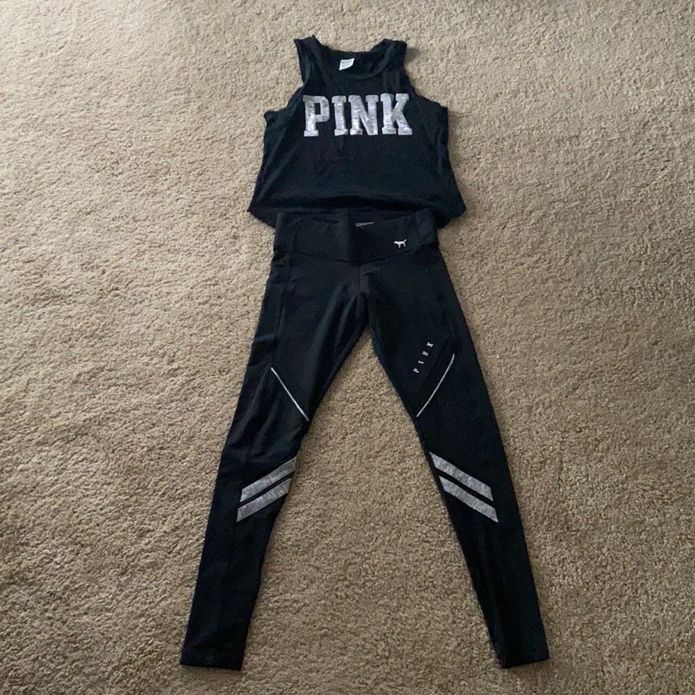 Pink lot of tank and leggings xs